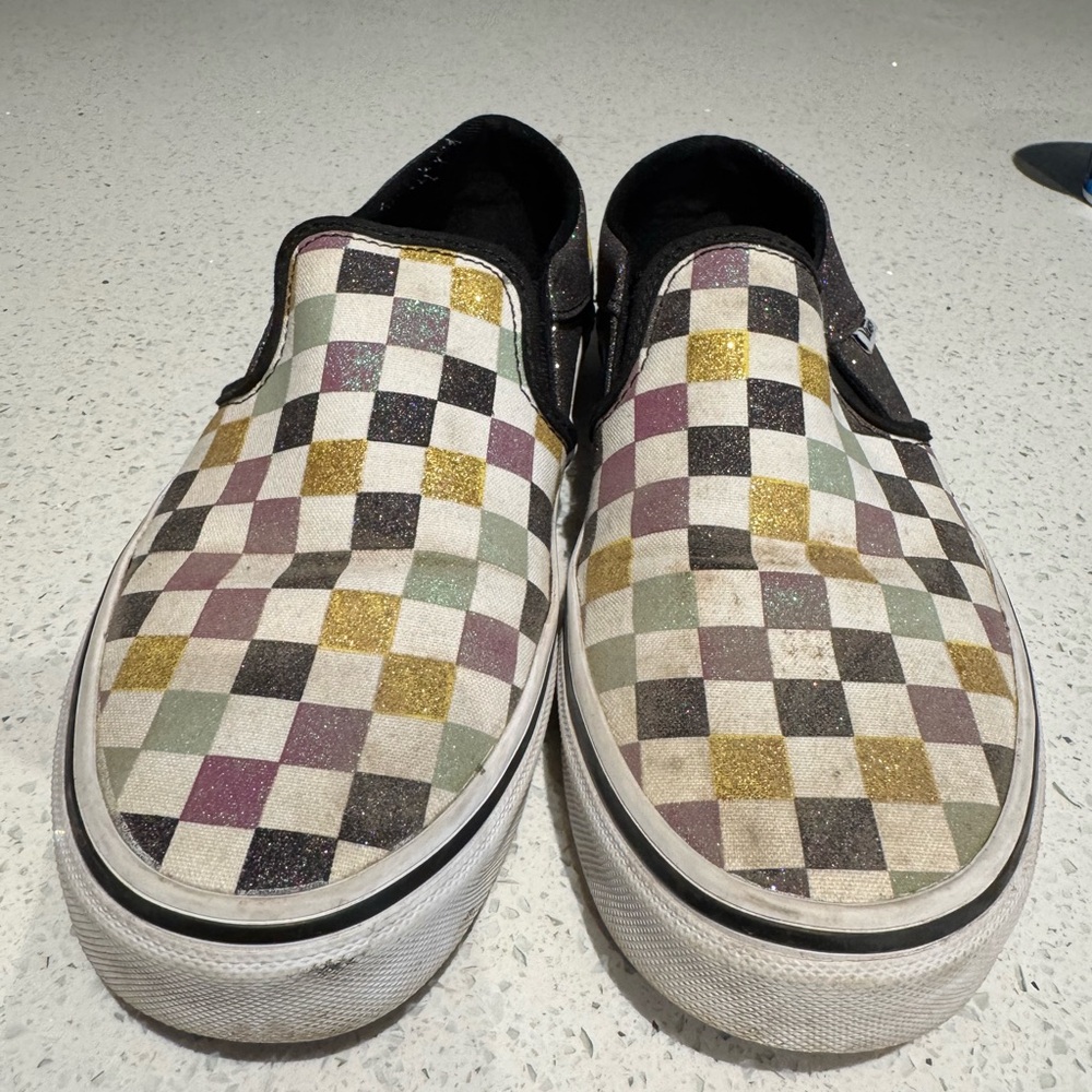 Colorful Checkered VANS Slip-On Shoes